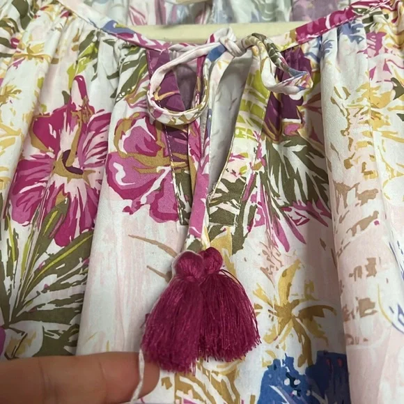 MATILDA JANE Enchanted Garden Tiered Ruffle Aloha Palm Dress, Size XL, GUC. - Picture 4 of 13